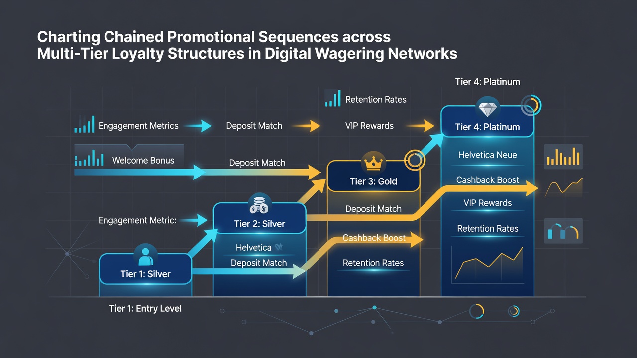 Flowchart showing progression from initial deposit match through reload bonuses to cumulative VIP advantages across integrated digital wagering platforms