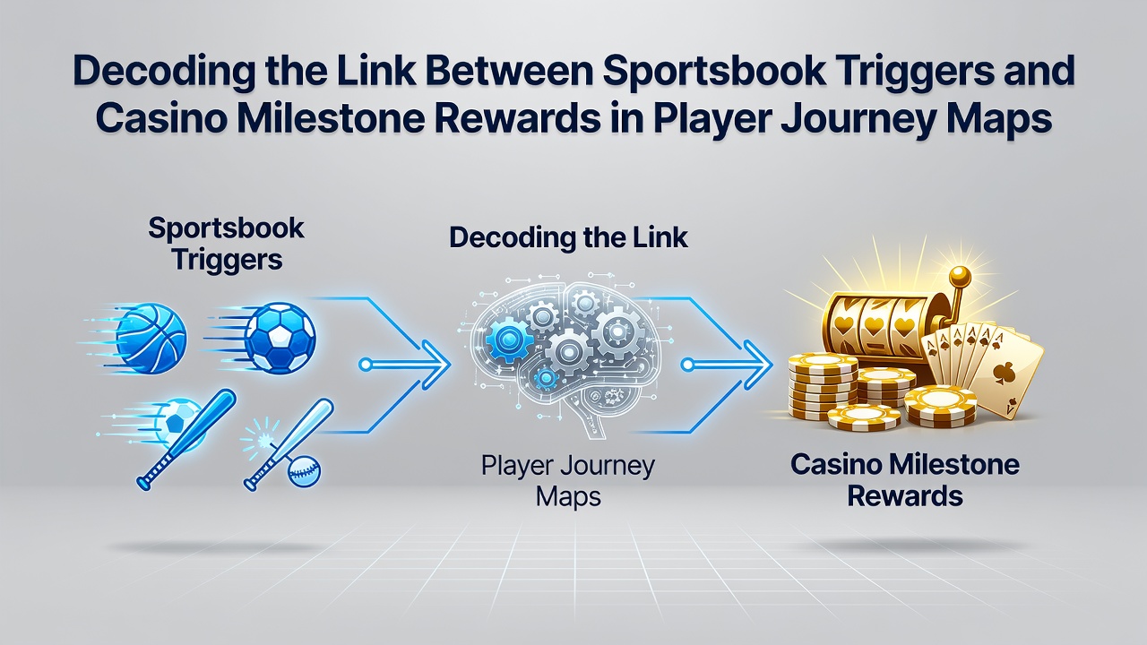 Diagram showing how sportsbook triggers connect to casino milestone rewards along player journey maps