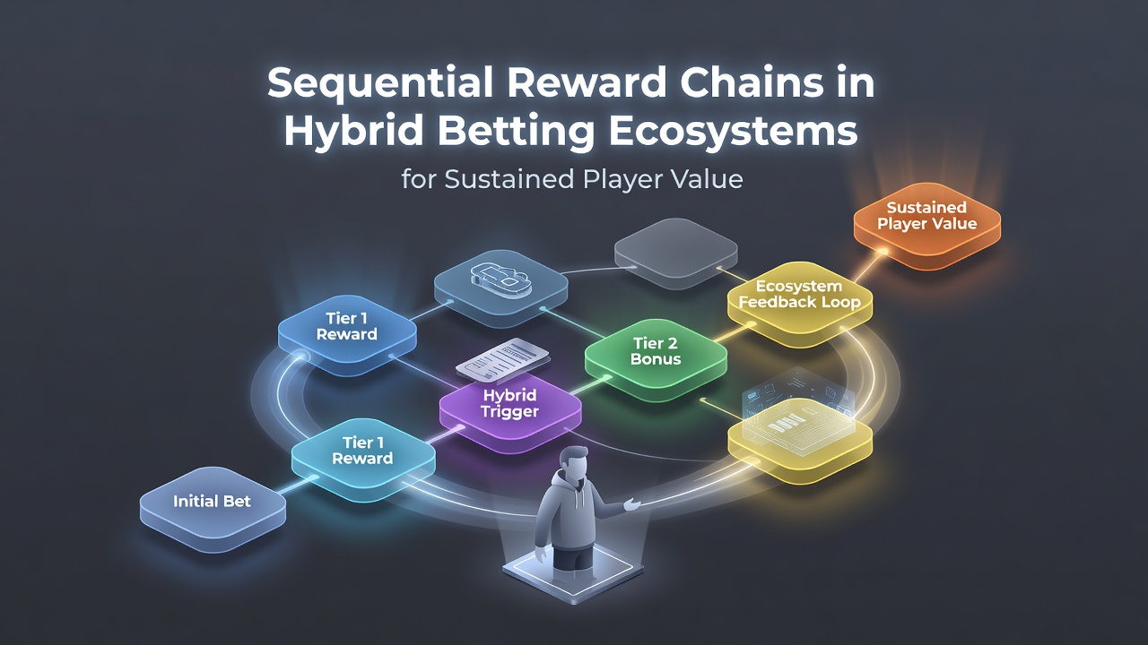 Diagram illustrating sequential reward chains connecting sportsbook and casino elements in hybrid betting platforms