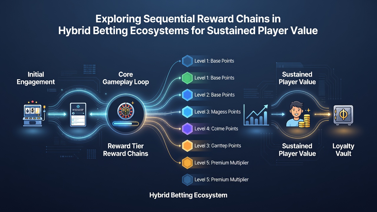 Flowchart showing progression stages from deposit match through VIP tiers in hybrid wagering environments