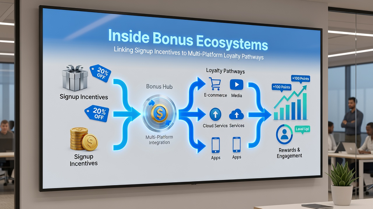 Diagram showing loyalty pathway progression from signup to multi-platform rewards