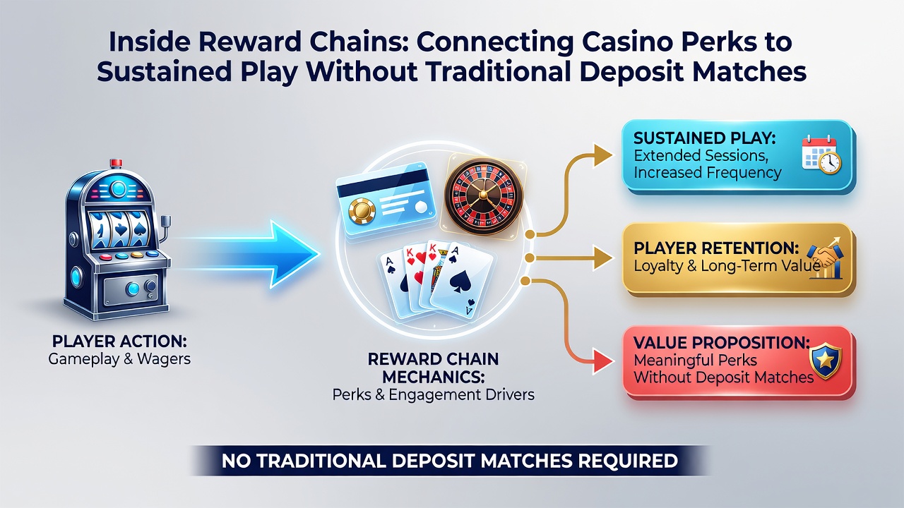Player engagement metrics chart illustrating reward chain progression over multiple sessions