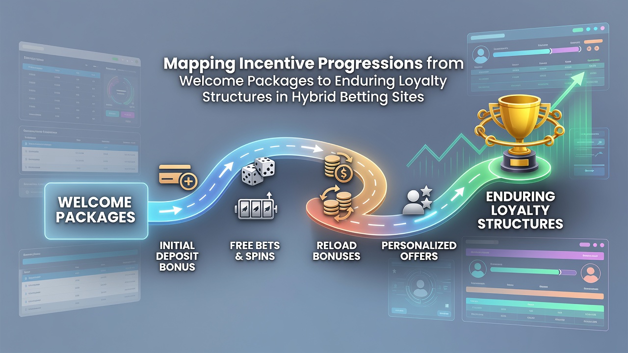 Diagram showing progression from welcome bonuses to loyalty tiers in hybrid betting platforms