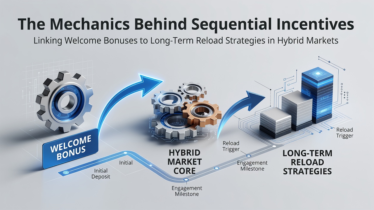 Diagram illustrating the flow from welcome bonuses to reload strategies in hybrid betting platforms