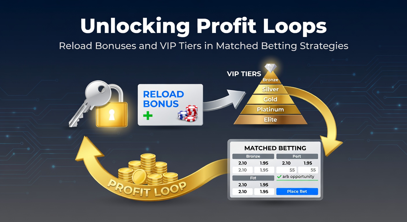 Illustration of matched betting profit cycle showing reload bonuses feeding into VIP tier advancements